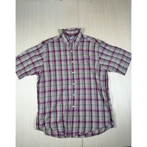VTG Brooks Brother Sport Shirt Mens Medium Multicolor Plaid Cotton Button Down‎
